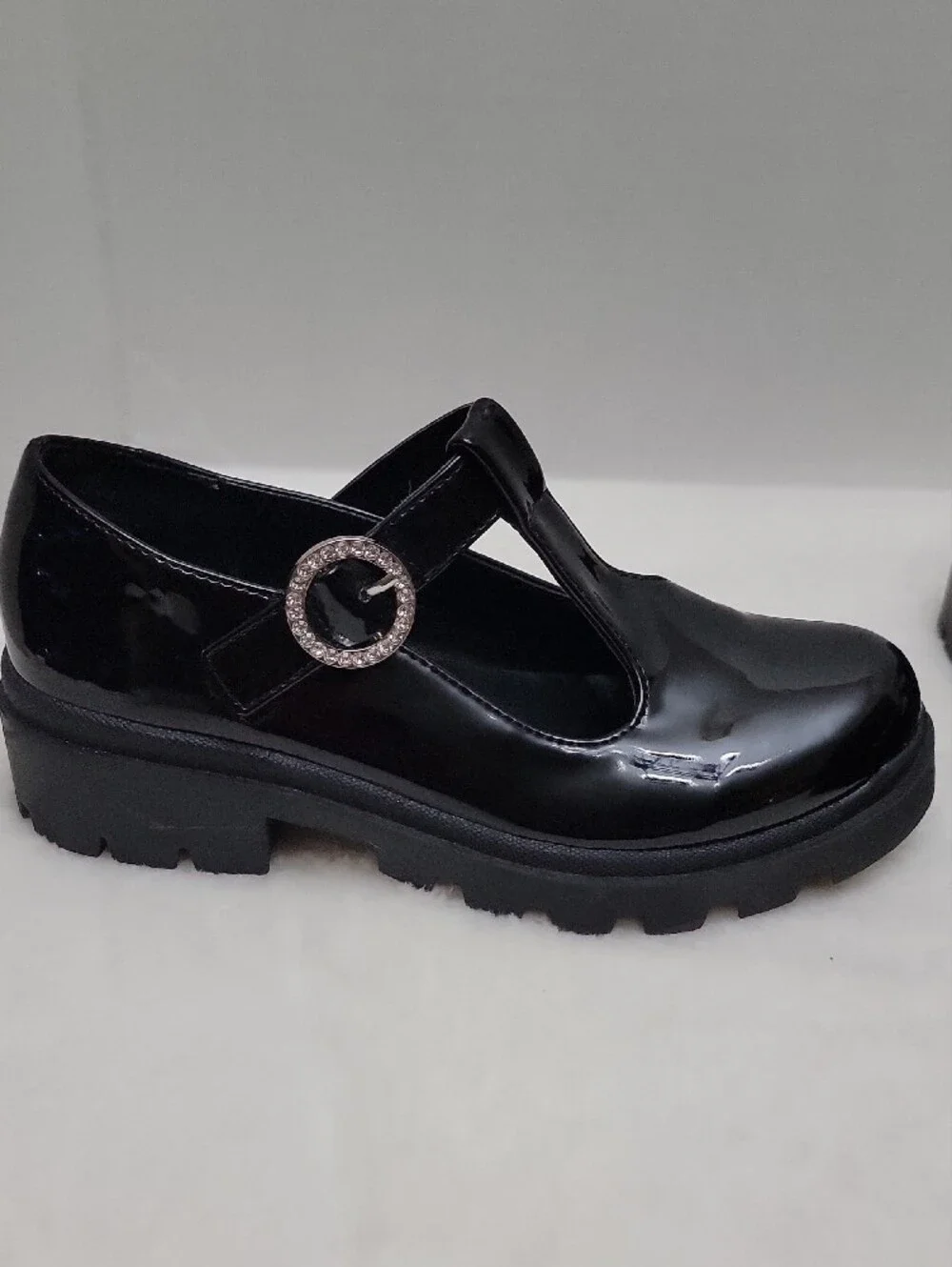 Steve Madden Kids Black Patent T-Strap Dress Shoes
